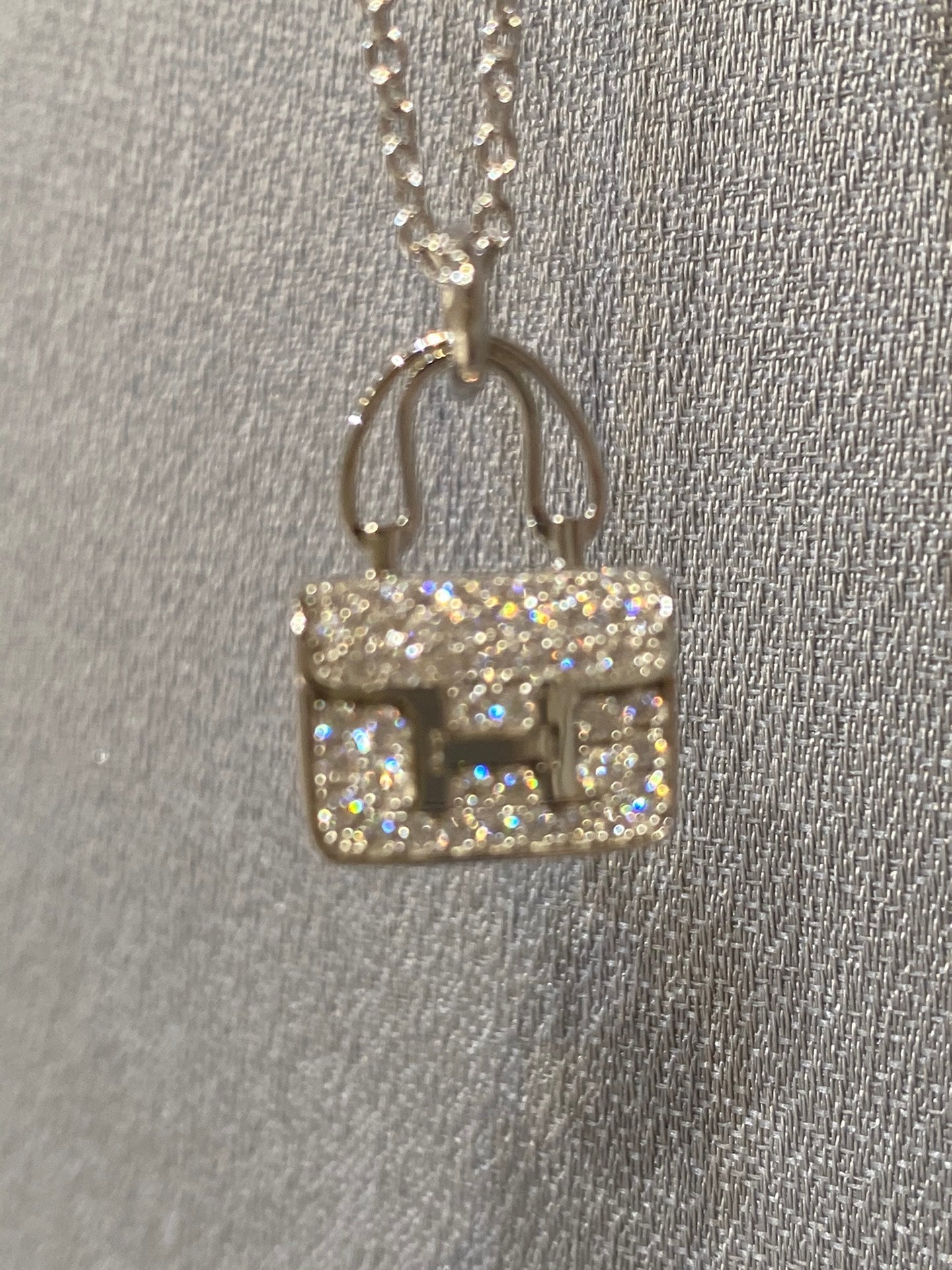 [Charm Aries Jewelry]CONSTANCE PEDANT DIAMOND NECKLACE