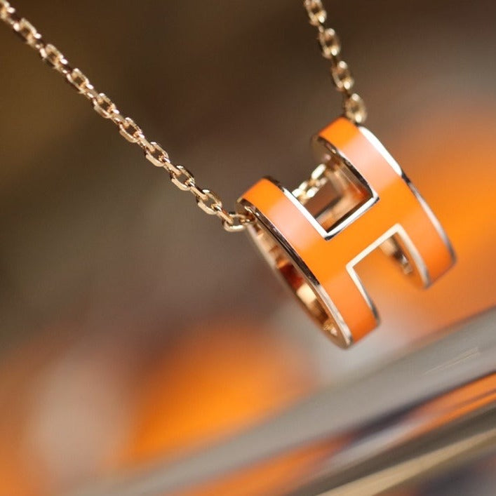 [Charm Aries Jewelry]POP H PEDANT PINK GOLD