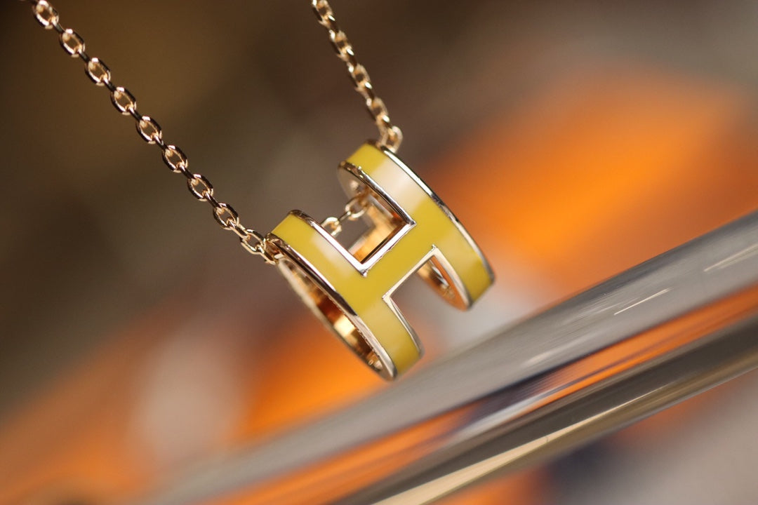 [Charm Aries Jewelry]POP H PEDANT PINK GOLD