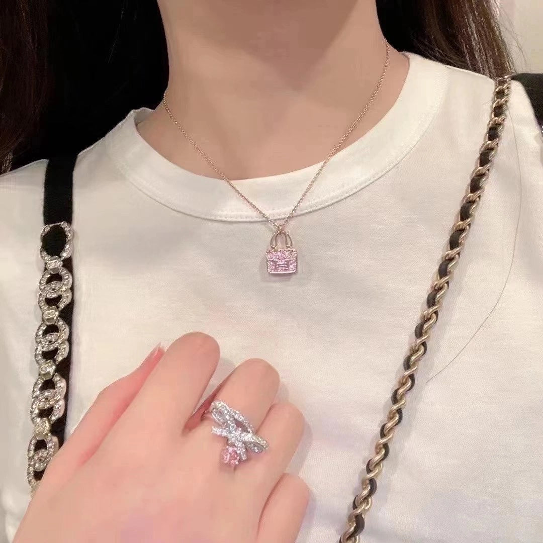 [Charm Aries Jewelry]CONSTANCE PEDANT PURPLE DIAMOND NECKLACE