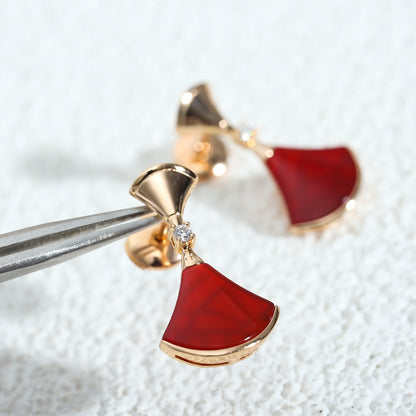 [Charm Aries Jewelry]DREAM Carnelian PINK GOLD EARRINGS