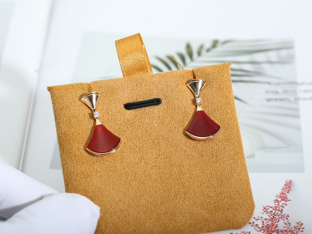 [Charm Aries Jewelry]DREAM Carnelian PINK GOLD EARRINGS