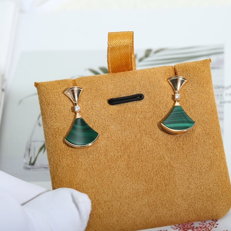 [Charm Aries Jewelry]DREAM MALACHITE PINK GOLD EARRINGS