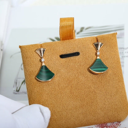 [Charm Aries Jewelry]DREAM MALACHITE PINK GOLD EARRINGS