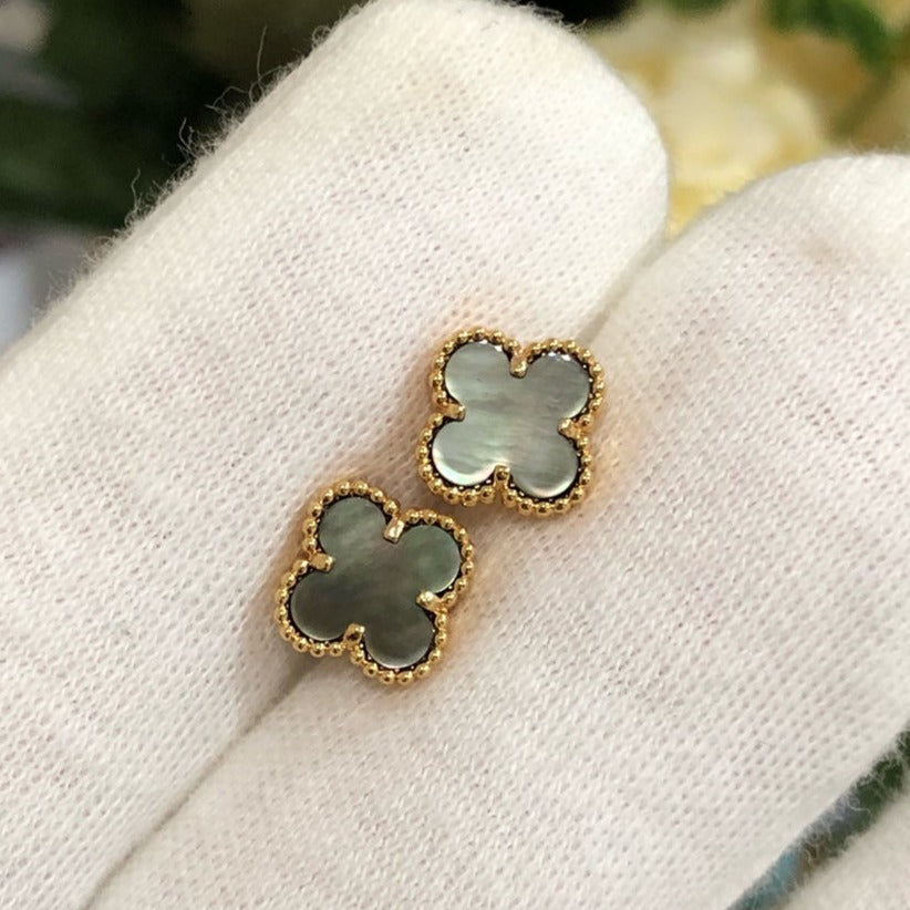 [Charm Aries Jewelry]CLOVER MINI GOLD EARRINGS