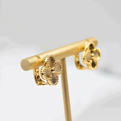 [Charm Aries Jewelry]CLOVER MEDIUM 1 MOTIFS LASER EARRINGS