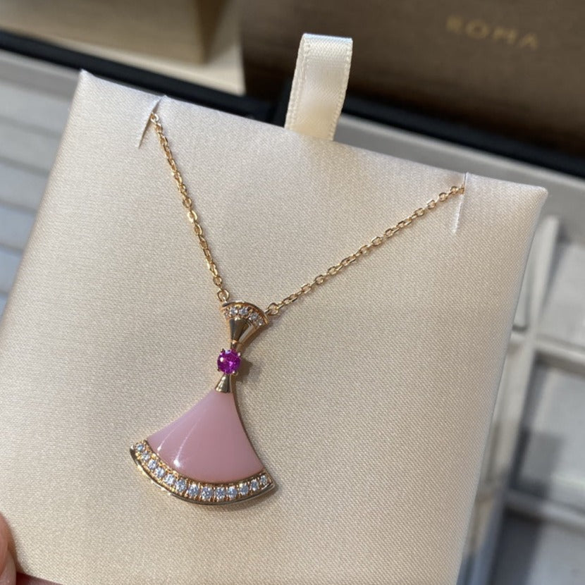 [Charm Aries Jewelry]DREAM NECKLACE PINK OPAL