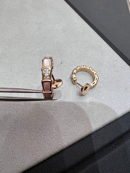 [Charm Aries Jewelry]SERPENTI MOP PINK GOLD EARRINGS