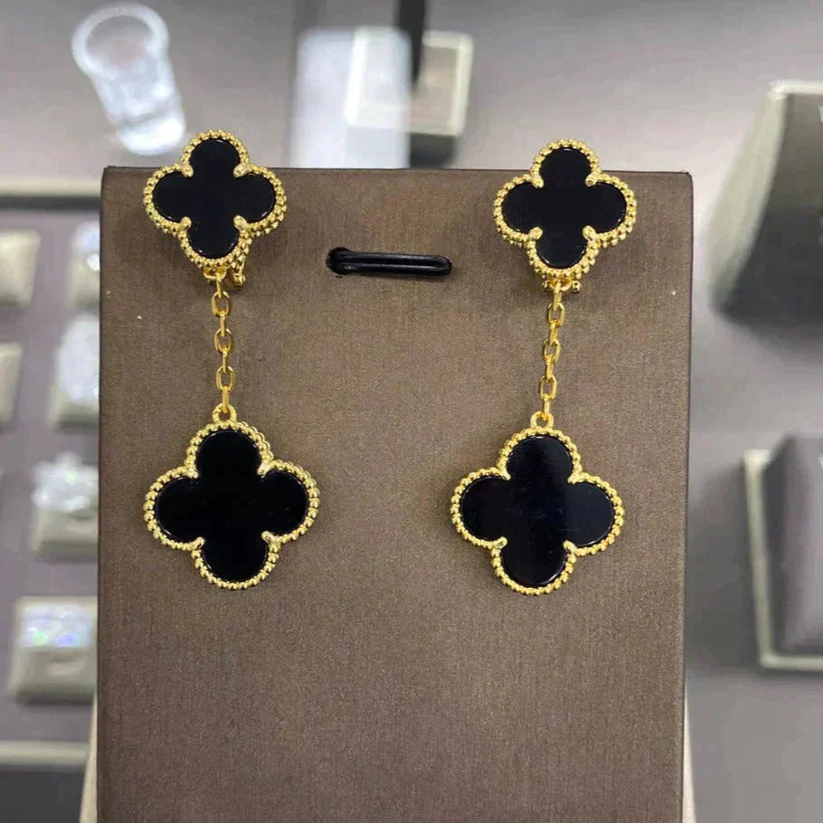 [Charm Aries Jewelry]CLOVER 2 MOTIFS  EARRINGS (MULTIPLE CHOICESC