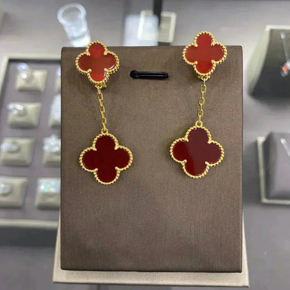 [Charm Aries Jewelry]CLOVER 2 MOTIFS  EARRINGS (MULTIPLE CHOICESC