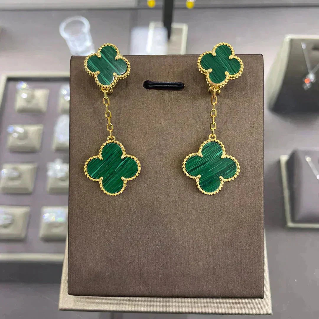 [Charm Aries Jewelry]CLOVER 2 MOTIFS  EARRINGS (MULTIPLE CHOICESC