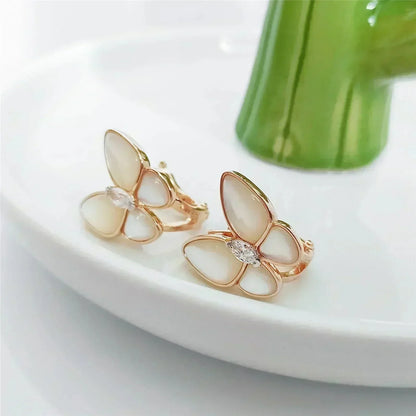 [Charm Aries Jewelry]BUTTERFLY MOP DIAMOND EARRINGS