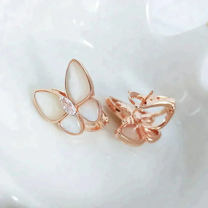 [Charm Aries Jewelry]BUTTERFLY MOP DIAMOND EARRINGS