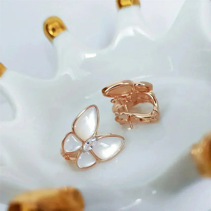 [Charm Aries Jewelry]BUTTERFLY MOP DIAMOND EARRINGS