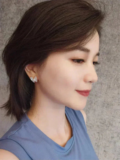[Charm Aries Jewelry]BUTTERFLY MOP DIAMOND EARRINGS