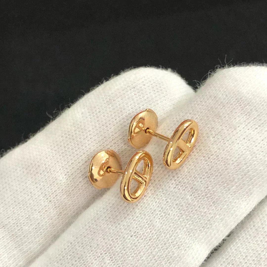 [Charm Aries Jewelry]CHAINE SMALL EARRINGS GOLD AND SILVER