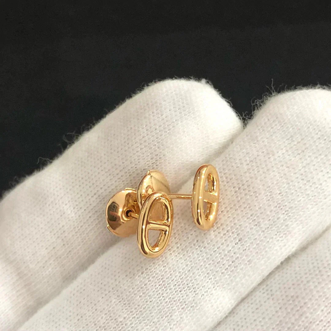 [Charm Aries Jewelry]CHAINE SMALL EARRINGS GOLD AND SILVER