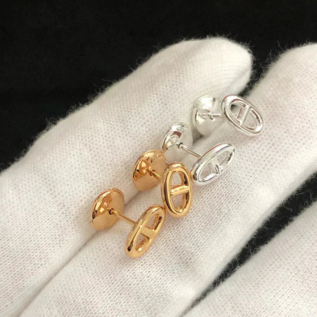 [Charm Aries Jewelry]CHAINE SMALL EARRINGS GOLD AND SILVER