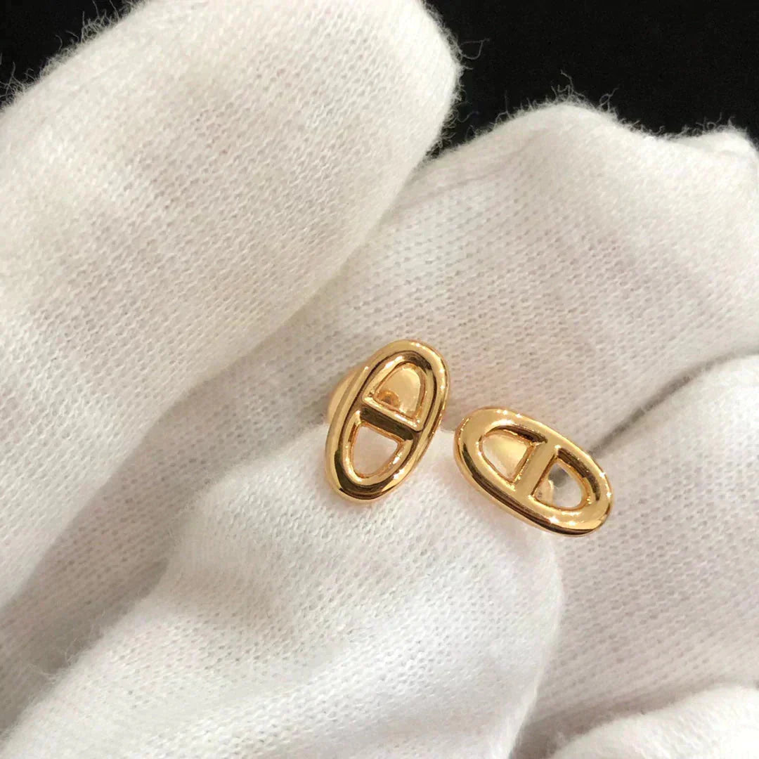 [Charm Aries Jewelry]CHAINE SMALL EARRINGS GOLD AND SILVER