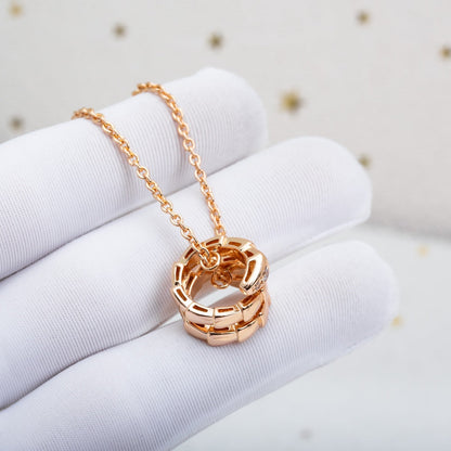 [Charm Aries Jewelry]SERPENTI PINK GOLD NECKLACE DIAMOND