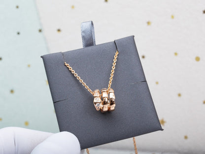 [Charm Aries Jewelry]SERPENTI PINK GOLD NECKLACE DIAMOND