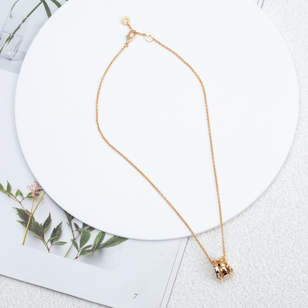 [Charm Aries Jewelry]SERPENTI PINK GOLD NECKLACE DIAMOND