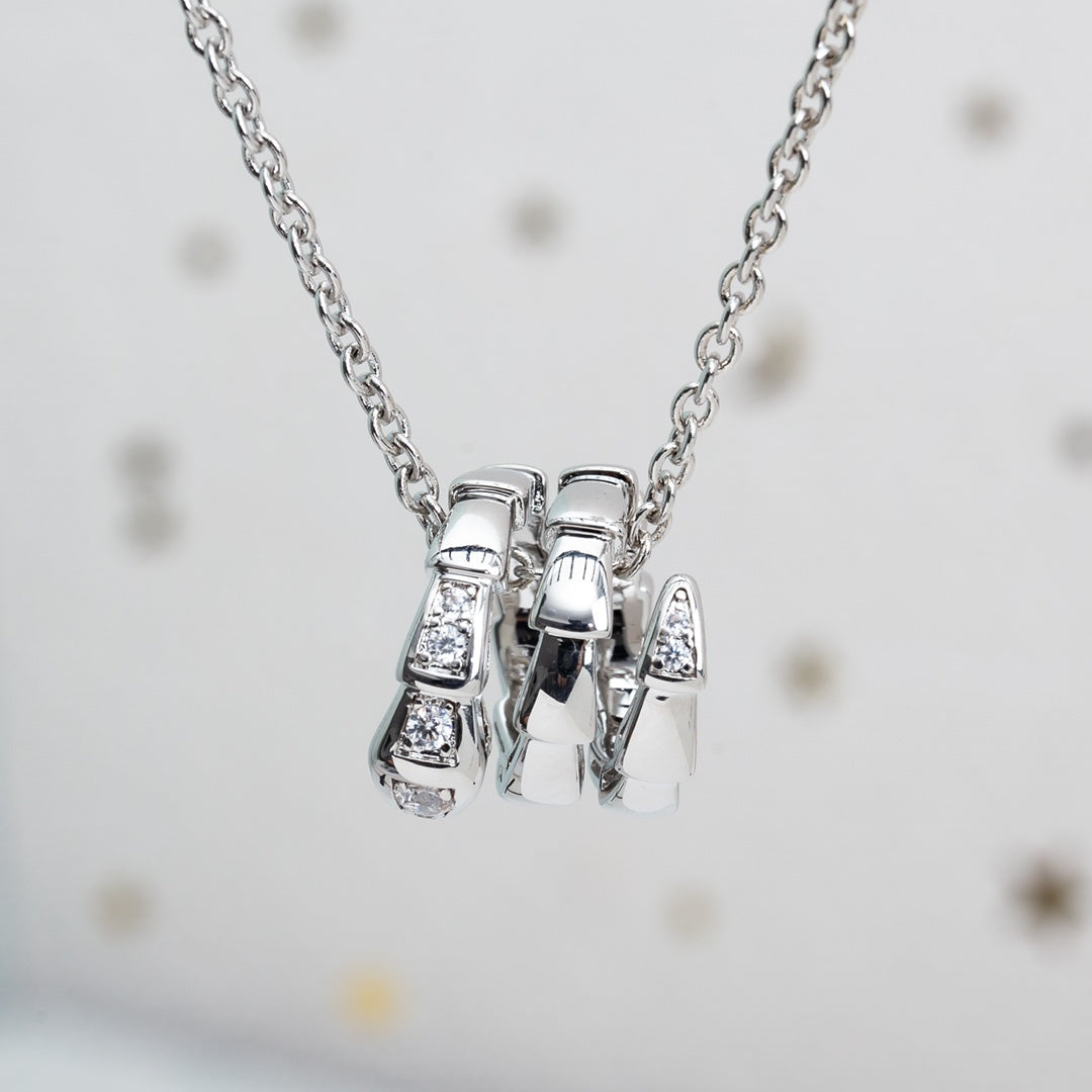 [Charm Aries Jewelry]SERPENTI SILVER NECKLACE DIAMOND