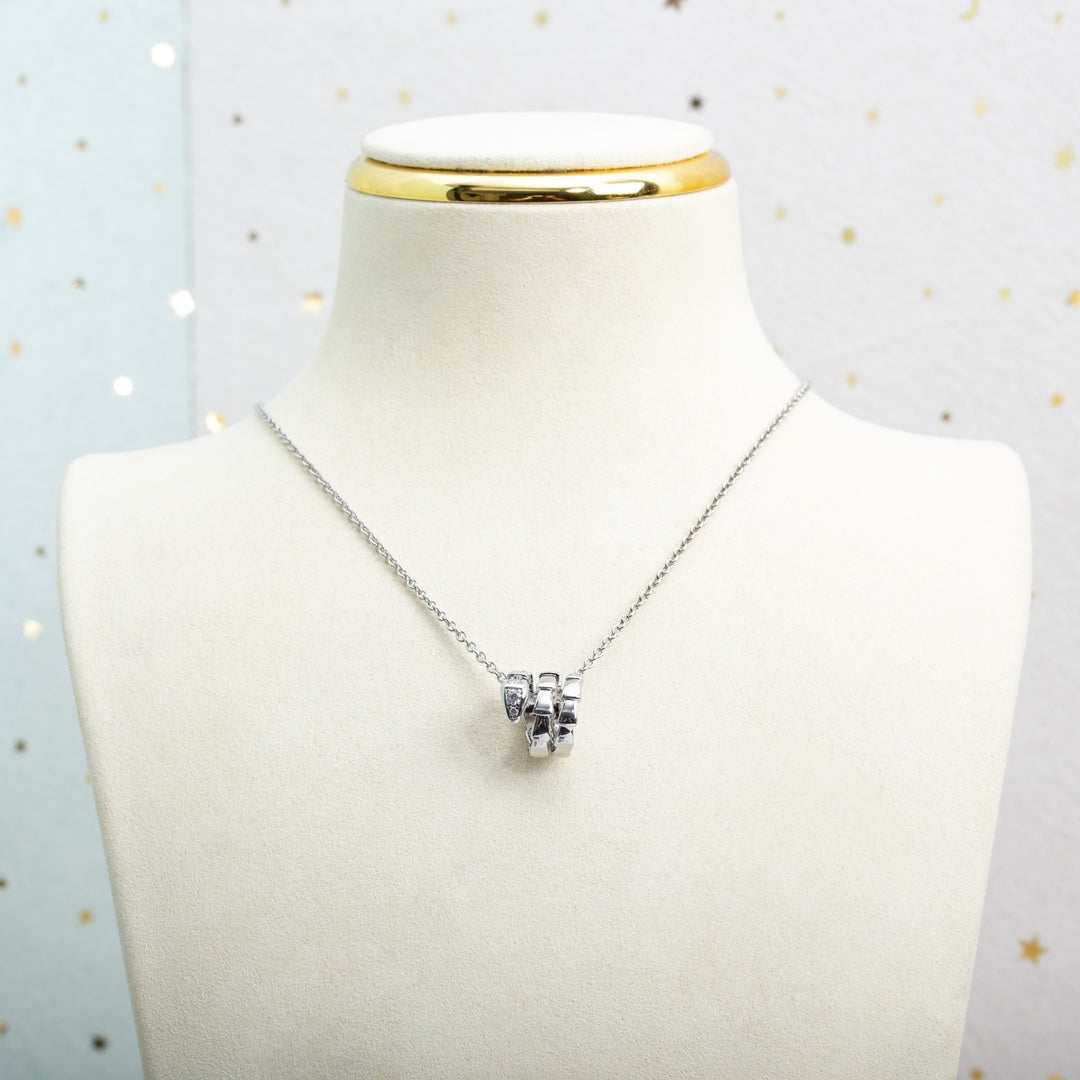 [Charm Aries Jewelry]SERPENTI SILVER NECKLACE DIAMOND