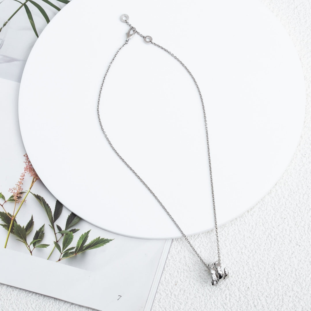 [Charm Aries Jewelry]SERPENTI SILVER NECKLACE DIAMOND