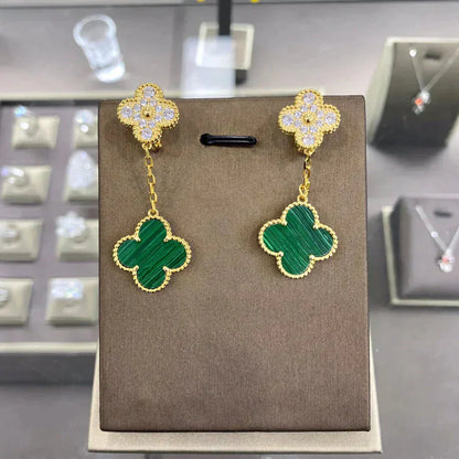 [Charm Aries Jewelry]CLOVER  2 MOTIFS  DIAMOND  EARRINGS (MULTIPLE CHOICESç´