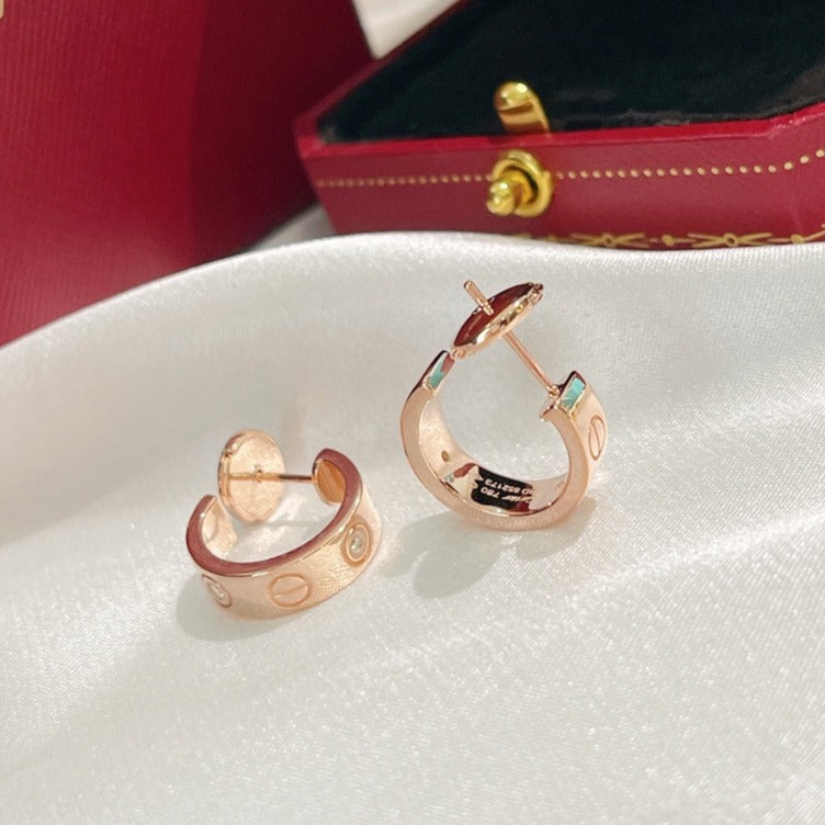 [Charm Aries Jewelry]LOVE EARRINGS 5.7MM 2 DIAMONDS