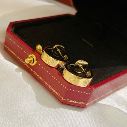 [Charm Aries Jewelry]LOVE EARRINGS 5.7MM 2 DIAMONDS