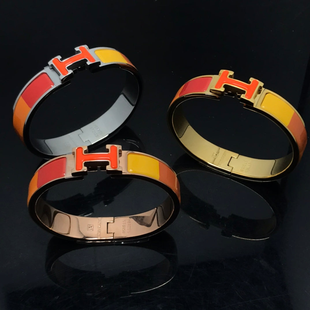 [Charm Aries Jewelry]H BRACELET ORANGE RAINBOW CERAMIC