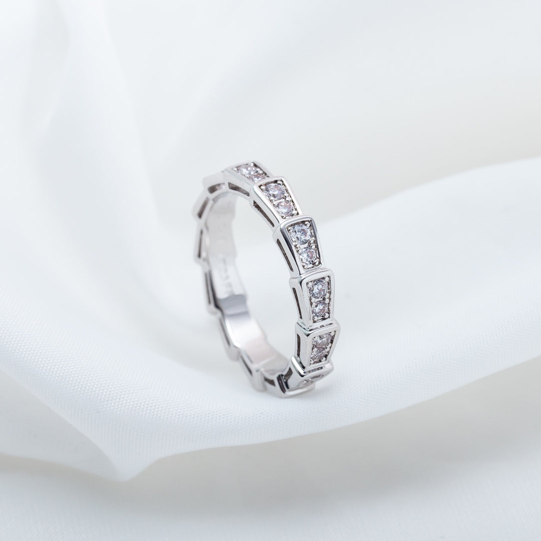 [Charm Aries Jewelry]SERPENTI RING SILVER DIAMOND PAVED 3MM