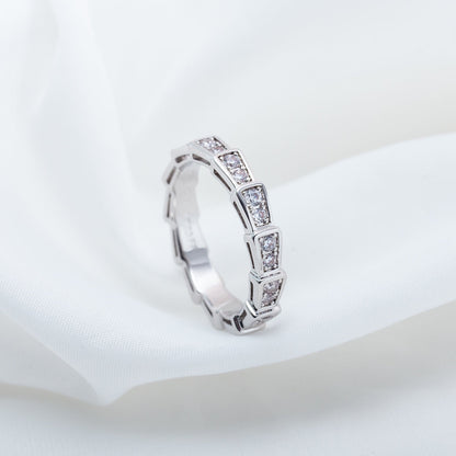 [Charm Aries Jewelry]SERPENTI RING SILVER DIAMOND PAVED 3MM