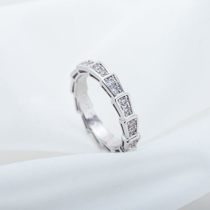 [Charm Aries Jewelry]SERPENTI RING SILVER DIAMOND PAVED 3MM