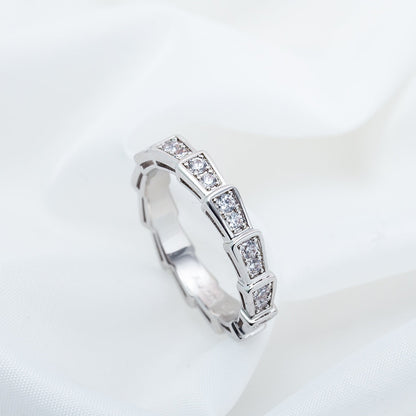 [Charm Aries Jewelry]SERPENTI RING SILVER DIAMOND PAVED 3MM