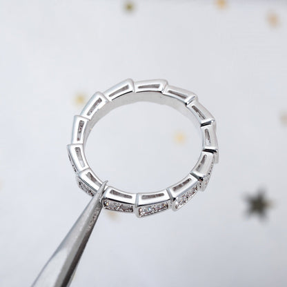[Charm Aries Jewelry]SERPENTI RING SILVER DIAMOND PAVED 3MM