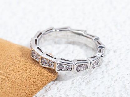 [Charm Aries Jewelry]SERPENTI RING SILVER DIAMOND PAVED 3MM