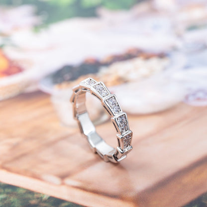 [Charm Aries Jewelry]SERPENTI RING SILVER DIAMOND PAVED 3MM