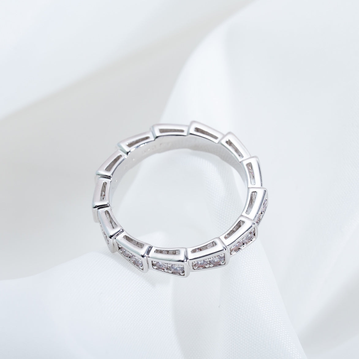 [Charm Aries Jewelry]SERPENTI RING SILVER DIAMOND PAVED 3MM