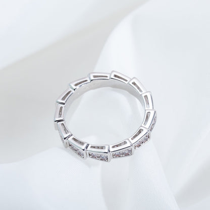 [Charm Aries Jewelry]SERPENTI RING SILVER DIAMOND PAVED 3MM