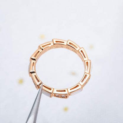 [Charm Aries Jewelry]SERPENTI RING PINK GOLD DIAMOND MOP 3MM
