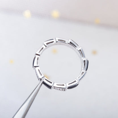 [Charm Aries Jewelry]SERPENTI RING SILVER  DIAMOND BLACK MOP 3MM