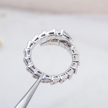 [Charm Aries Jewelry]SERPENTI RING SILVER DIAMOND PAVED 4MM