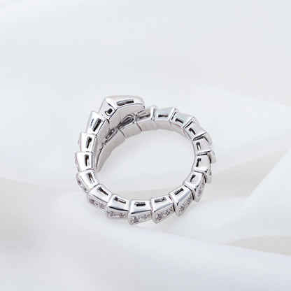[Charm Aries Jewelry]SERPENTI RING SILVER DIAMOND PAVED 4MM