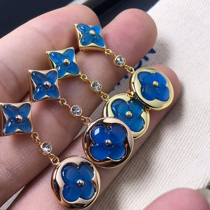 [Charm Aries Jewelry]STAR AND SUN AGATE DIAMOND EARRINGS
