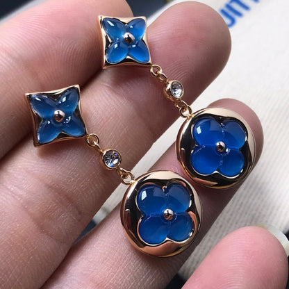 [Charm Aries Jewelry]STAR AND SUN AGATE DIAMOND EARRINGS