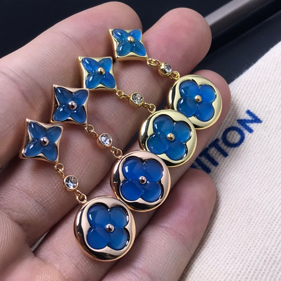 [Charm Aries Jewelry]STAR AND SUN AGATE DIAMOND EARRINGS