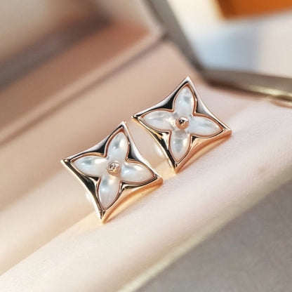 [Charm Aries Jewelry]STAR MOP PINK GOLD EARRINGS
